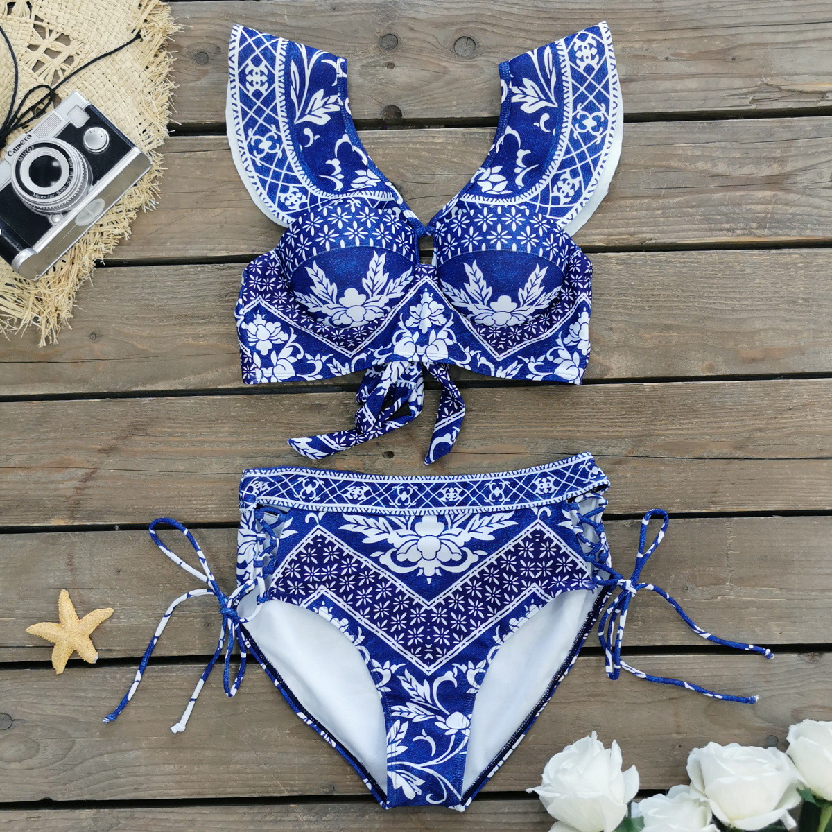 Women's Flower 2 Pieces Set One Piece Swimwear display picture 7