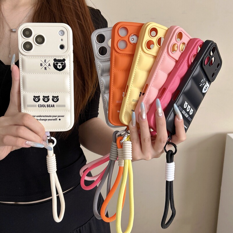 Suitable for Apple 17Promax down Jacket Bear Phone Case Iphone1615 Case 14 Cross-Border Hot Item 13