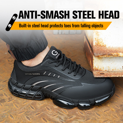 City Defense New Popcorn Sole Protective Safety Shoes Steel Toe Cap Anti-Punching Anti-Piercing Lightweight Safety Shoes
