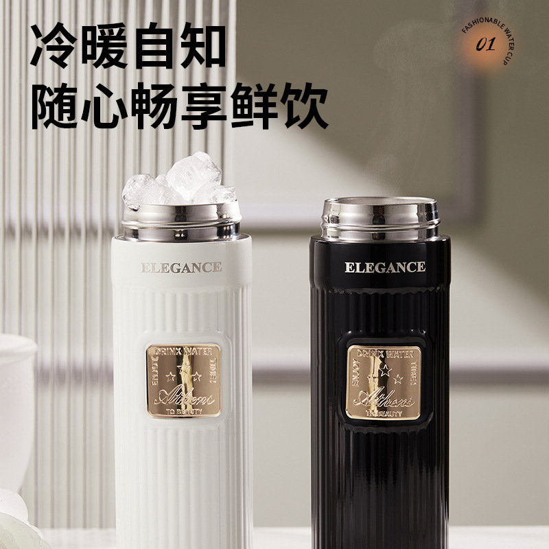 艾乐保温杯轻奢316L车载商务直身杯带茶隔泡茶水杯简约礼品杯定制|undefined