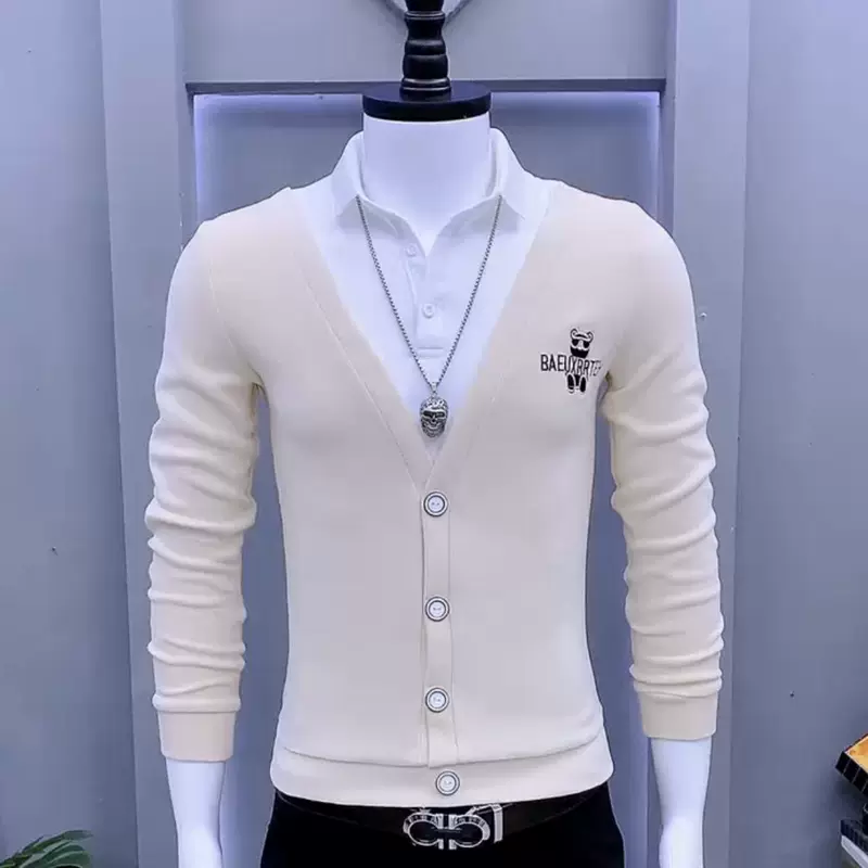 Трендовый набор, толстовка, мужская универсальная рубашка, осень, slim fit