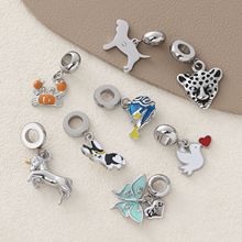 潘家经典diy珠子滴油动物系列小狗蝴蝶螃蟹配件跨境货源厂家直销