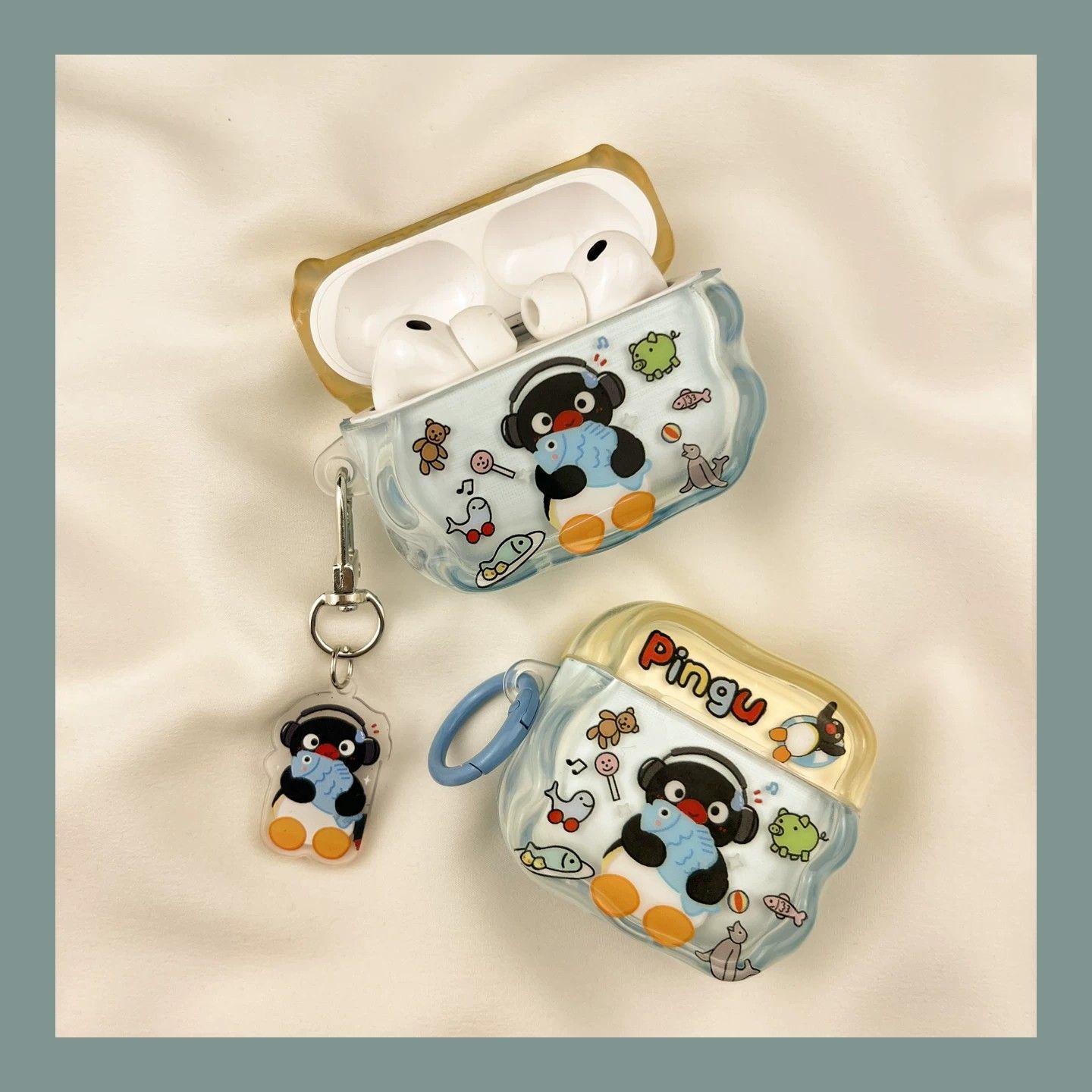Uso de auriculares pingU Penguin para airpods4 generación Apple caso Bluetooth pro2 generación 3 generación caso de auriculares