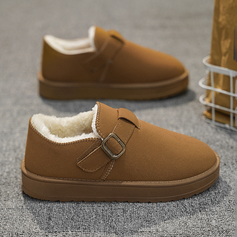 Botas de nieve para hombres invierno 2024 nueva pieles en un terciopelo grueso calentamiento botas de algodón del noreste