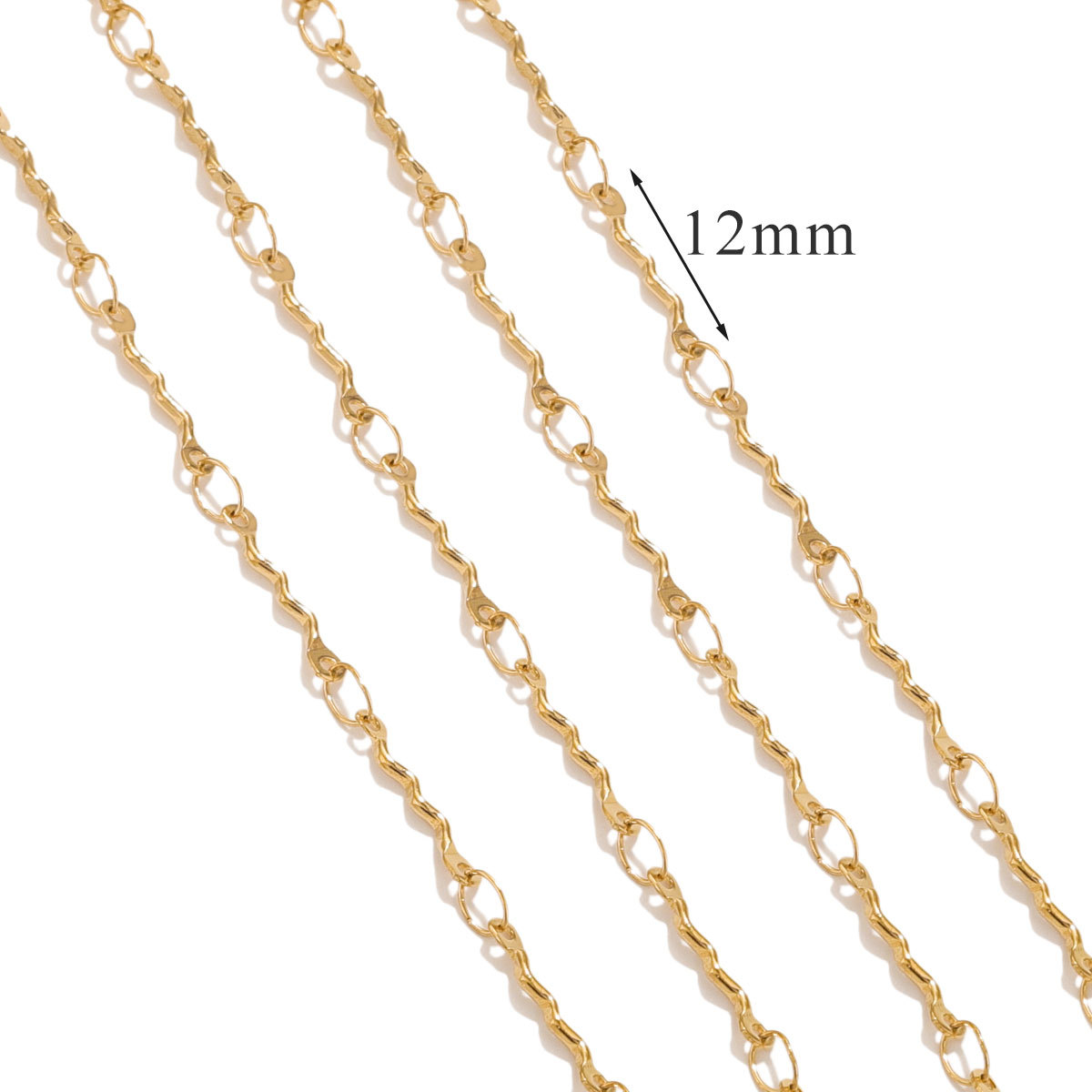 Accesorios de cadena de acero de titanio acero inoxidable galvanizado 18K oro palo S cadena no se desvanece en joyas de viento