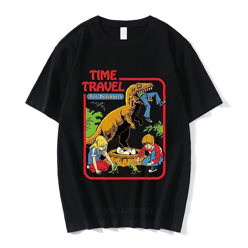 Time Travel Beginners Graphic Print T-Shirt Men's and Women's Casual Cotton T-Shirt Gothic Street Couple T-Shirt