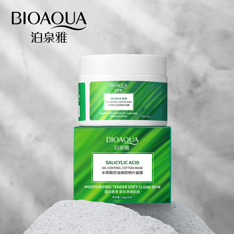 Mascarilla de algodón rejuvenecedora con control de aceite de ácido salicílico de Boquan Ya para mejorar la piel del acné y disminuir los puntos negros Mascarilla de aplicación húmeda al por mayor