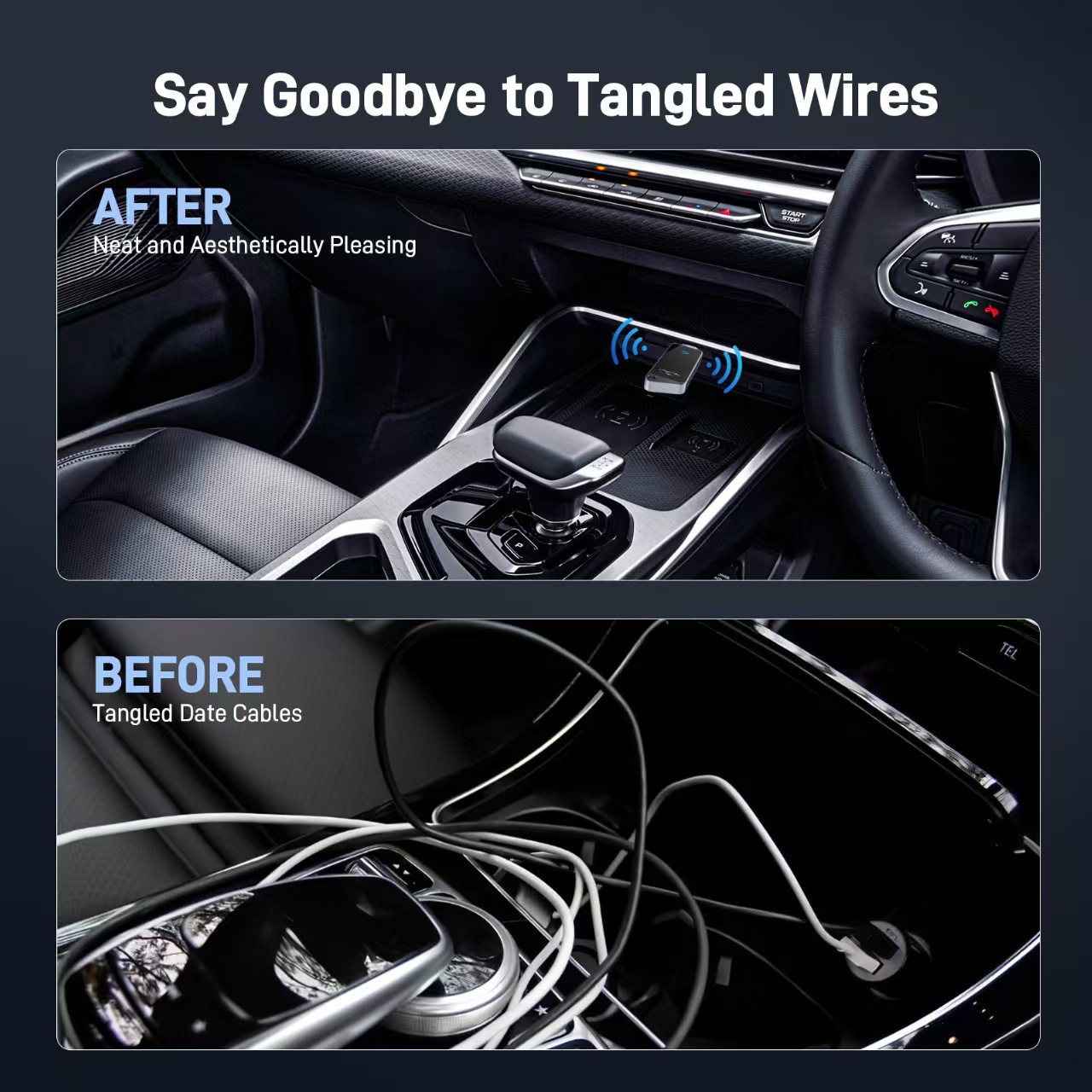 Cross-Border Original Car Wired to Wireless Carplay Android Auto Box Car Interconnect Smart Ai Box Adapter