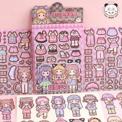 提拉多多醤着せ替え屋は日常的に手帳シールを着てかわいい女の子の子供の手帳シールを描いている