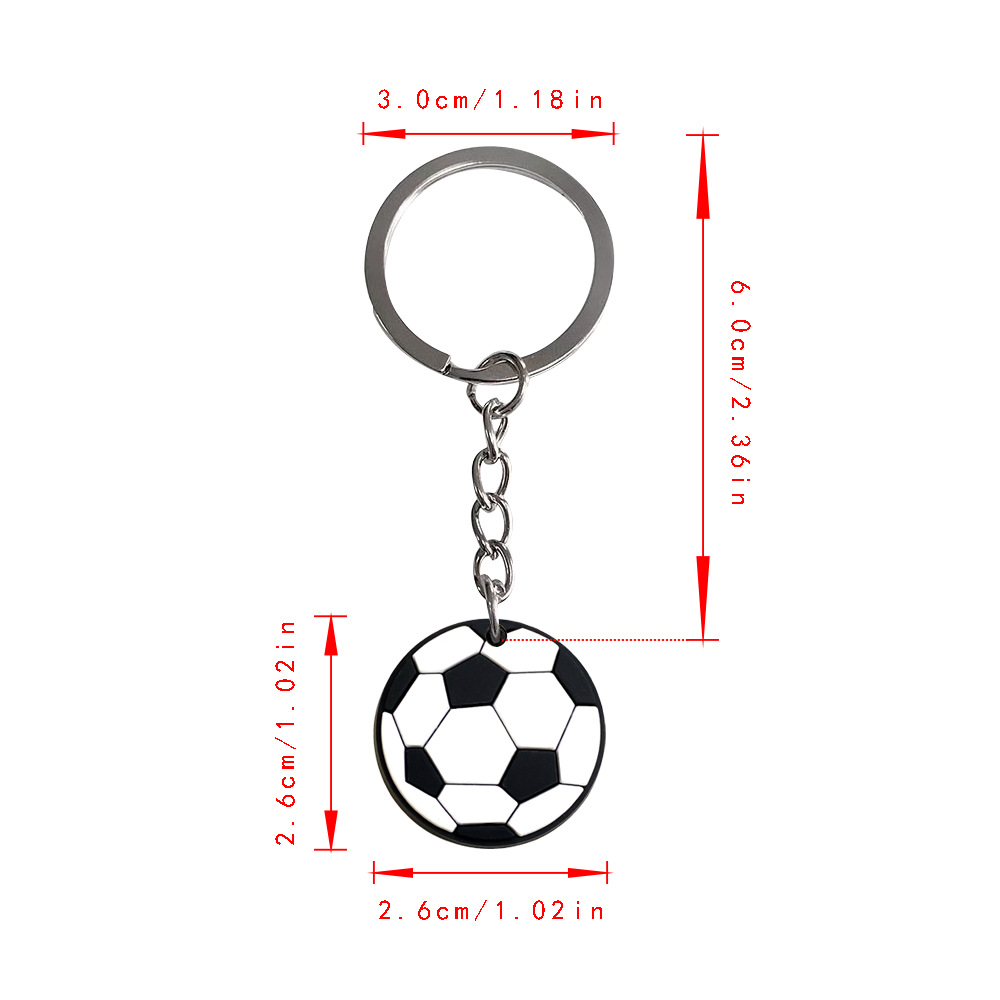 Keychain de fútbol DIY mochila colgante accesorios de llaver bolsas de PVC accesorios de bolsas de goma blanda temu