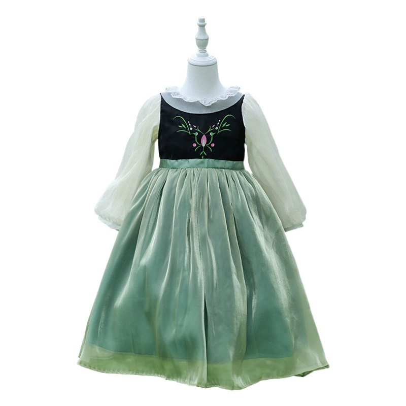 Платье на день рождения Frozen Anna платье принцессы детская девочка платье Эльзы одежда платье юбка производительность часы