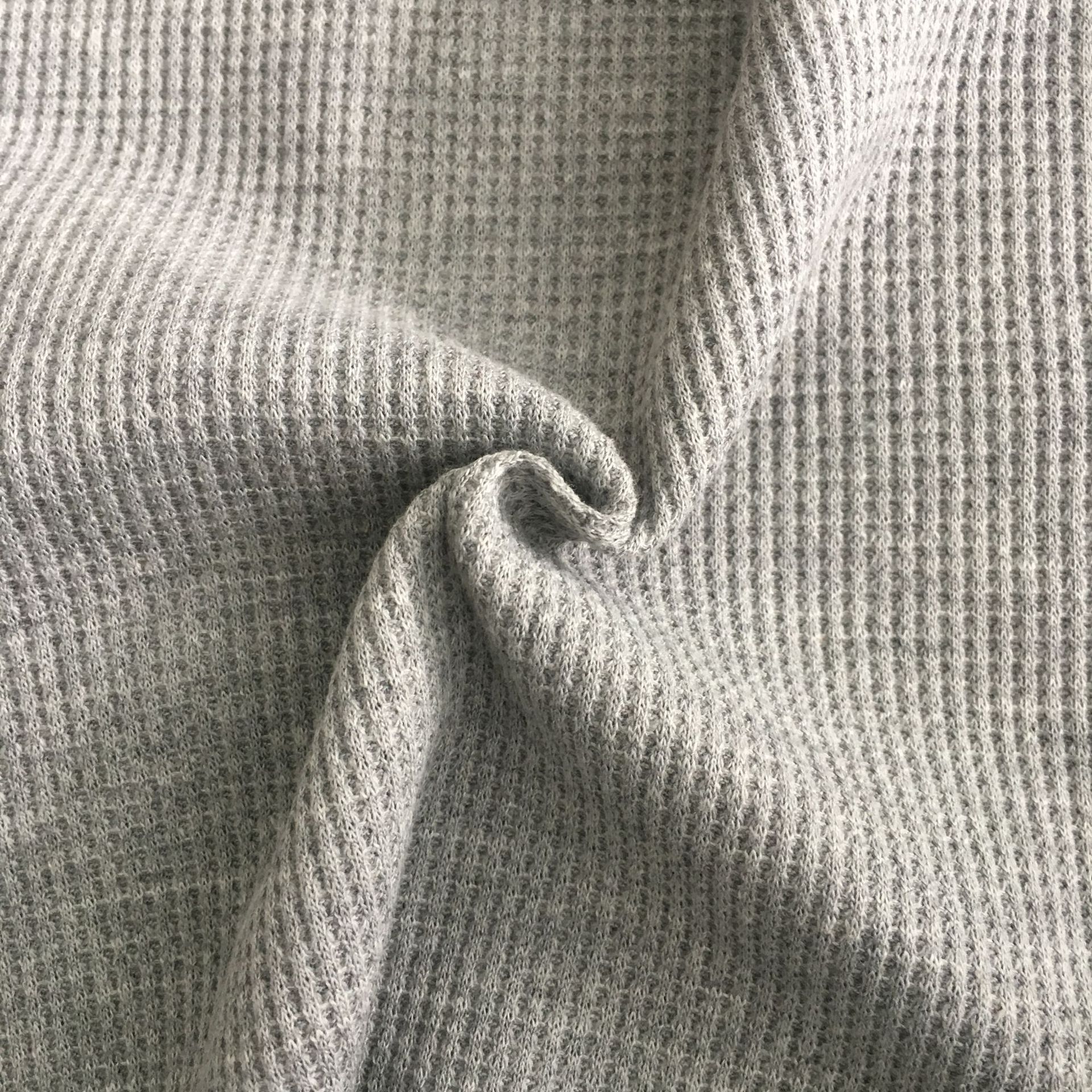 235克TC麻灰双面华夫格涤棉克罗心华夫格