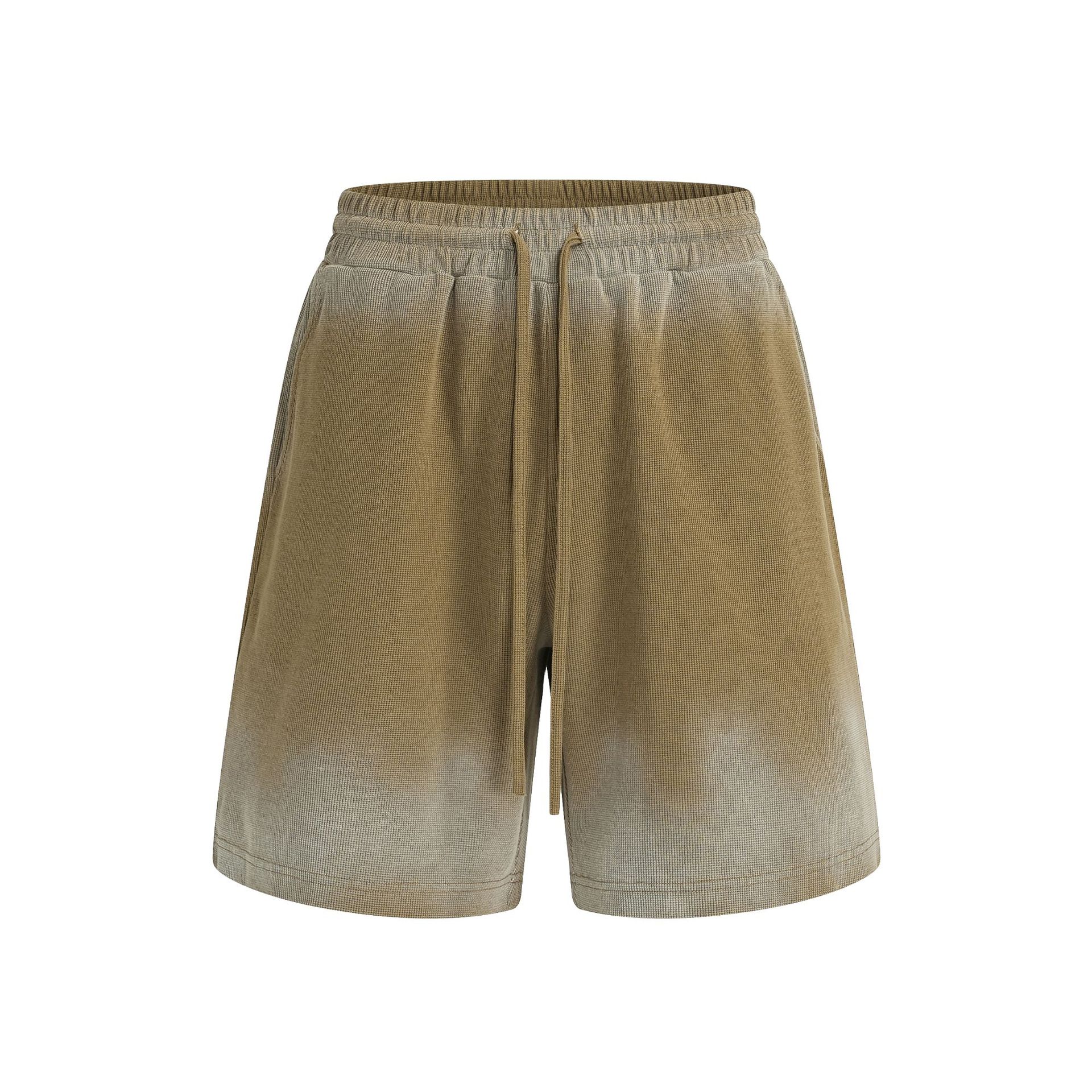 Marca de moda ropa de hombre lavado hace viejos pantalones cortos de borde suelto de verano delgados pantalones cortos deportivos casuales de manga corta para hombres image 14