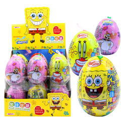 Golden Rice 10g SpongeBob SquarePants Juice Gummy Fun Iron Egg Children's Snack Toy Egg Shape Candy Wholesale