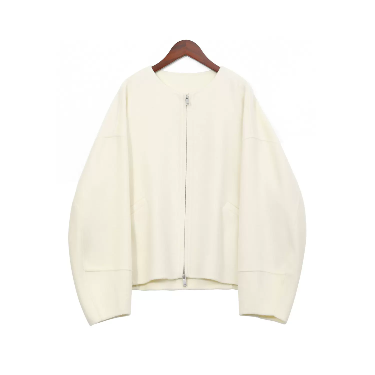 2025秋冬大衣绵毛小个子外套双面呢毛呢圆领宽松慵懒风气质外套女