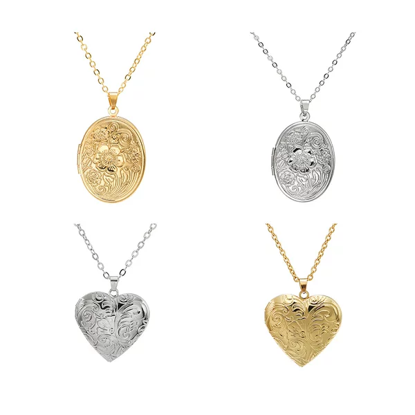 European and American Popular Love Box Necklace Women's Fashion Light Luxury Pendant Pattern Clavicle Chain Couple Memorial Jewelry