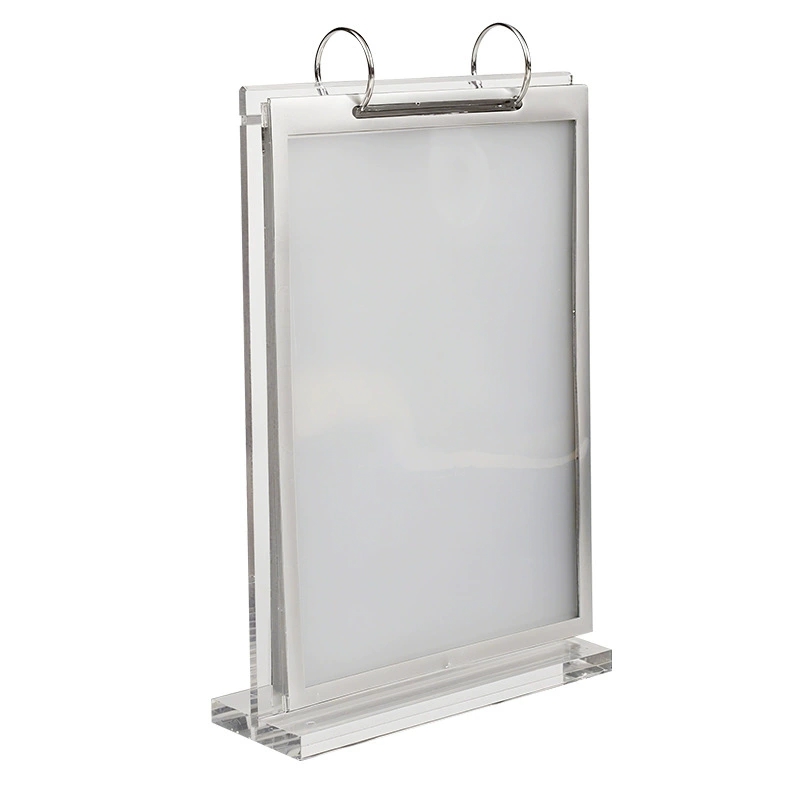 Прозрачная акриловая откидная настольная подставка для карт A4 Billboard настольная подставка для карт Вертикальная обеденная карточка витрина для внедрения продукта