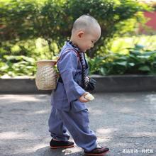 小和尚衣服儿童和尚服宝宝套装小沙弥僧袍少林寺棉麻幼儿摄影演出