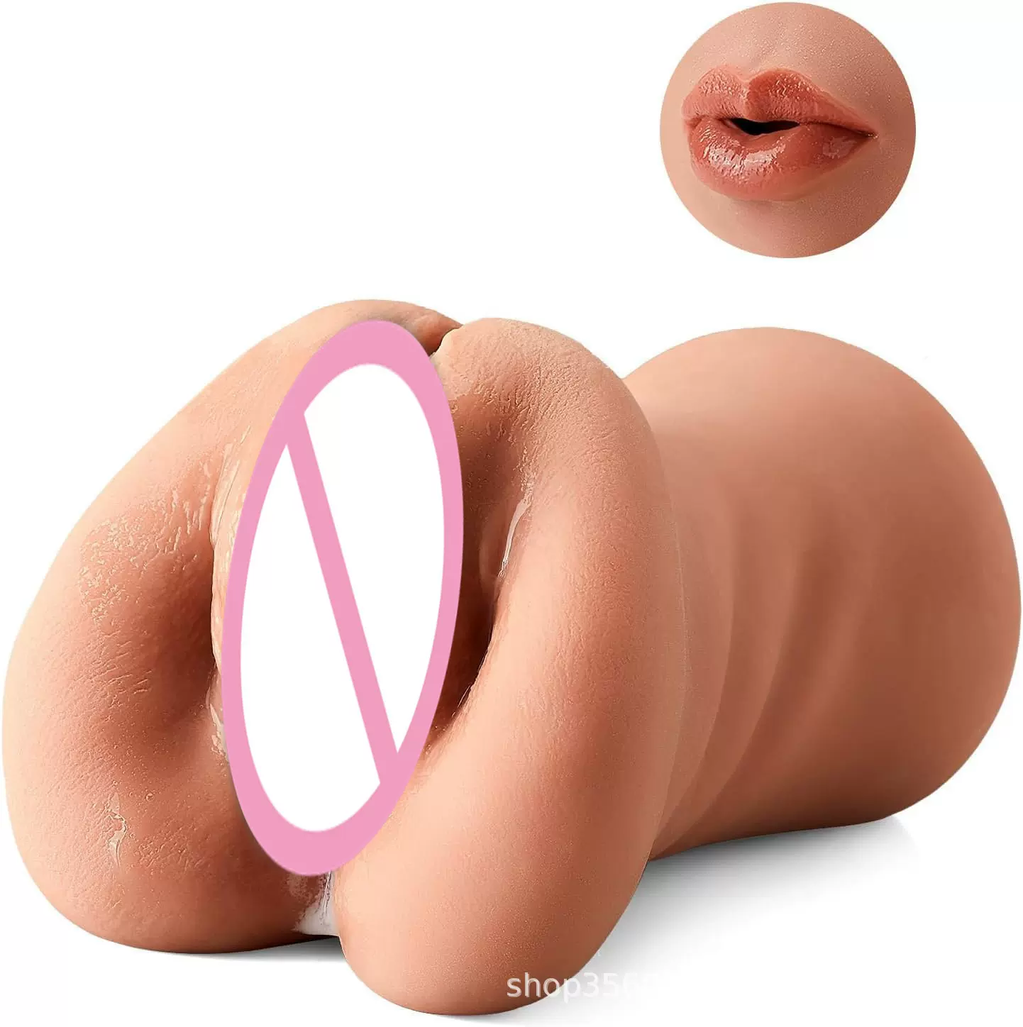 跨境双头三穴多通道名器倒模仿真口阴肛男用飞机杯自慰器成人用品