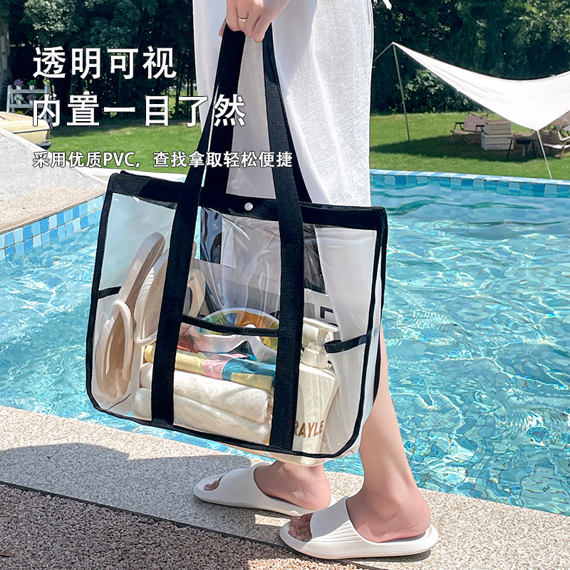 Beach capacious waterproof summer storage bag for swimming PVC