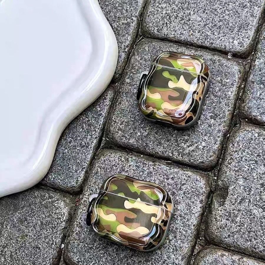 Camuflado verde militar para AirPodspro2 Apple Bluetooth cubierta nueva AirPods 4 generación de auriculares cubierta 5
