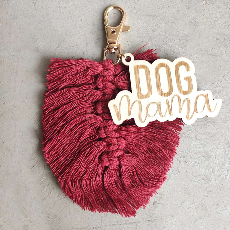 Mama Letter Tassel Cotton Thread Braid Mother's Day Bag Pendant Keychain display picture 6