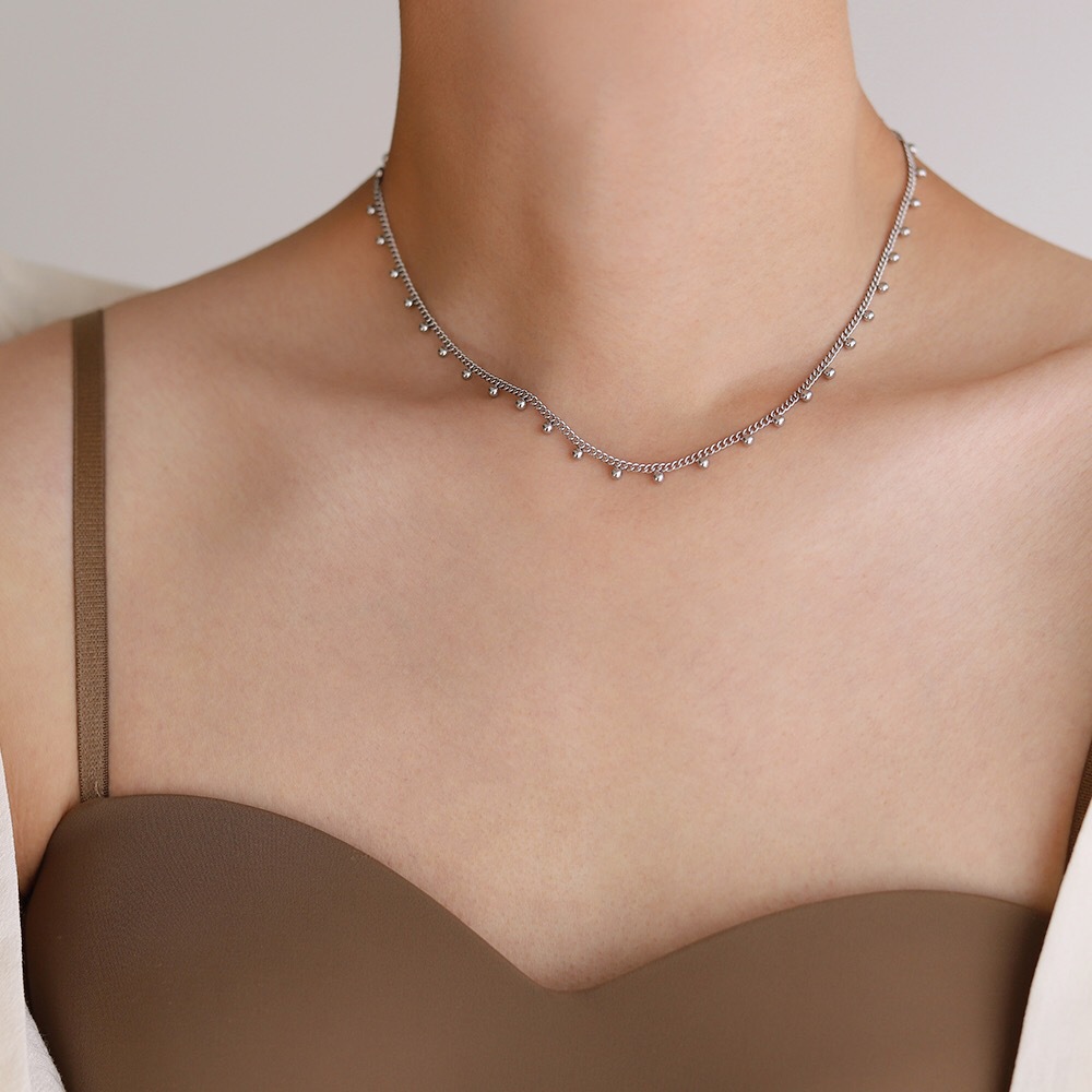 304 Stainless Steel Material PVD Coated Real Gold Plated 18K Gold Solid Color 304 Stainless Steel Titanium Steel Retro Waterproof Non Tarnish 304 Stainless Steel Necklace