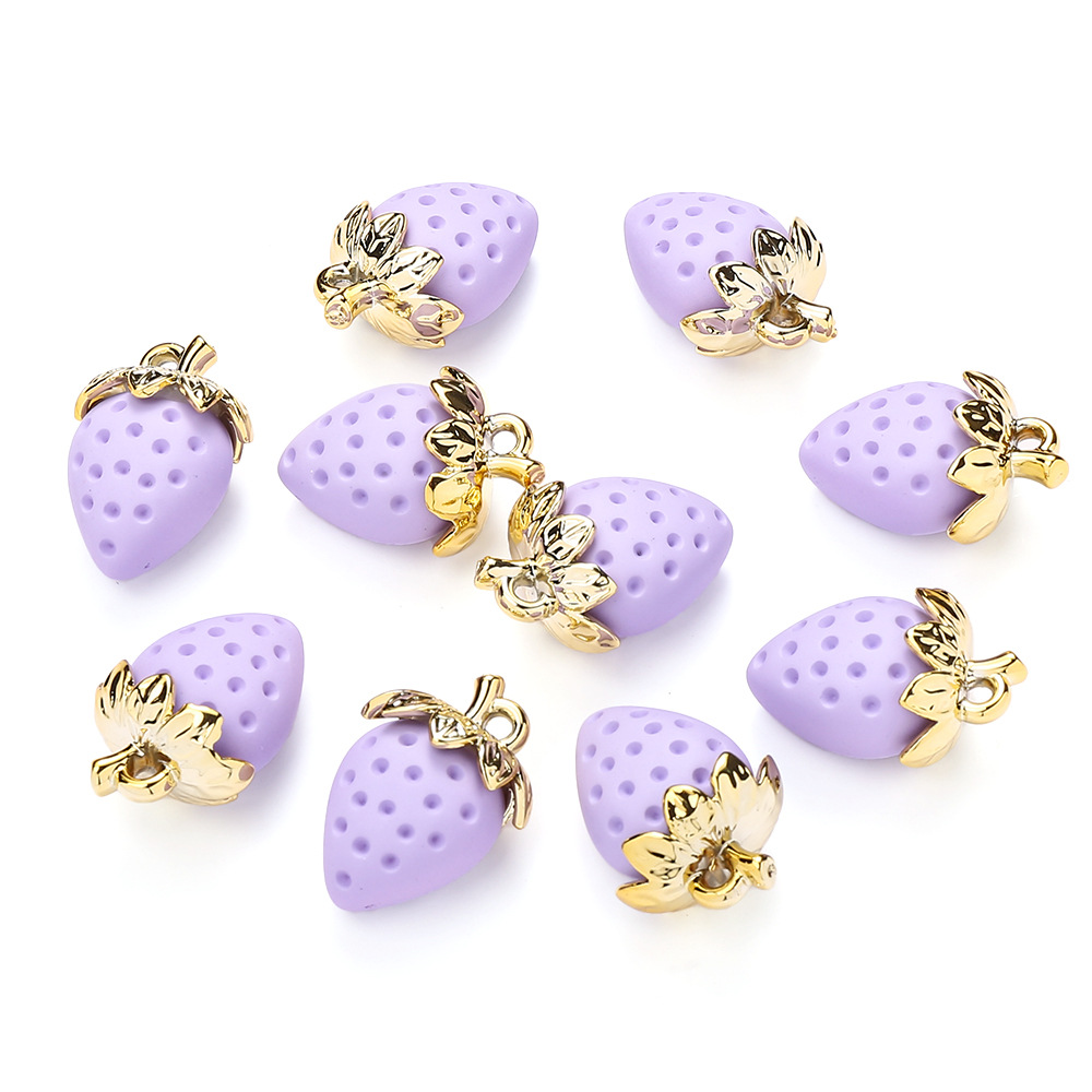 56g Weight Pendant Jewelry Making Type 23*32mm Jewelry Making Size DIY Jewelry Accessories Classification 10 PCS/Package Quantity Acrylic Material Strawberry Pattern Plating Design Sweet Style 10 PCS/Package 23*32mm Arylic Strawberry Pendant 11