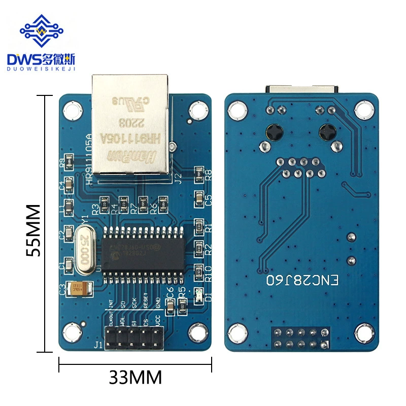 Модуль сети Ethernet через SPI ENC28J60 интерфейс, код 51/AVR/ARM/PIC