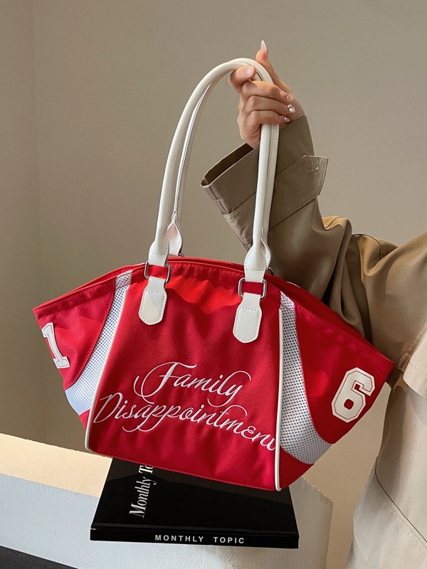 Corea del Sur Dongdaemun moda hombro único brazo bolso mujer 202 nuevo bordado de tela transfronterizo gran capacidad bolso tote