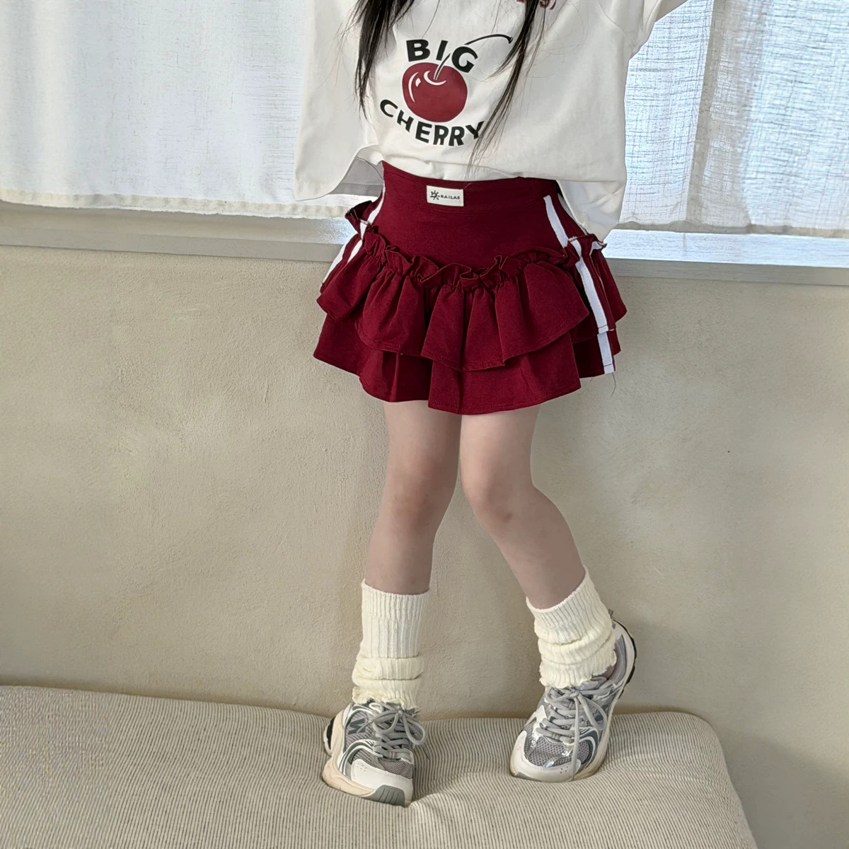 Yuyu Princess Girls' Autumn New Korean Style Sporty Flared Skirt Short Skirt Baby Girl Ballet Style Skirt