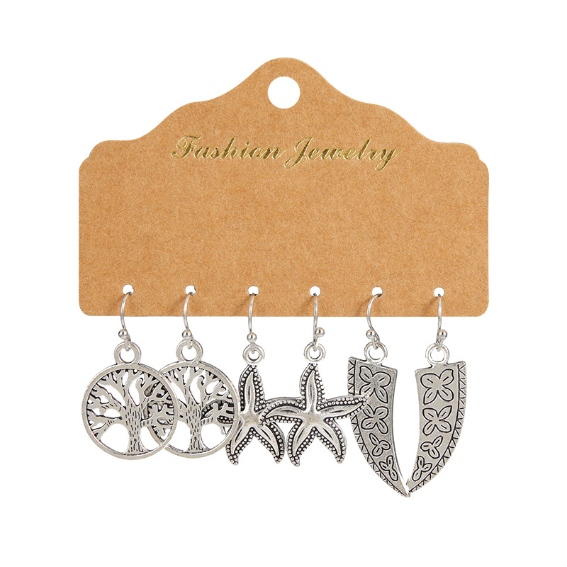 1 Set Fashion Leaves Starfish Metal Plating Womenu0027S Drop Earrings Earrings