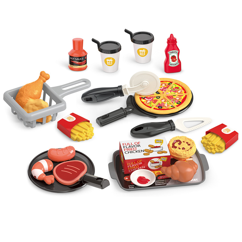 Juego de juguetes de juegos para niños, juegos de simulación de comida para niños y niñas, juegos de hogar, hamburguesas de sushi, postres de barbacoa