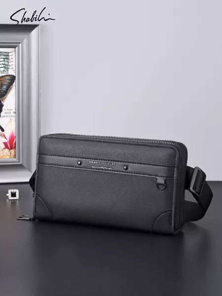SHABILI Men's Shoulder Bag Fashion Double Layer Large Capacity Crossbody Bag Sports Casual Business Waist Bag Wholesale