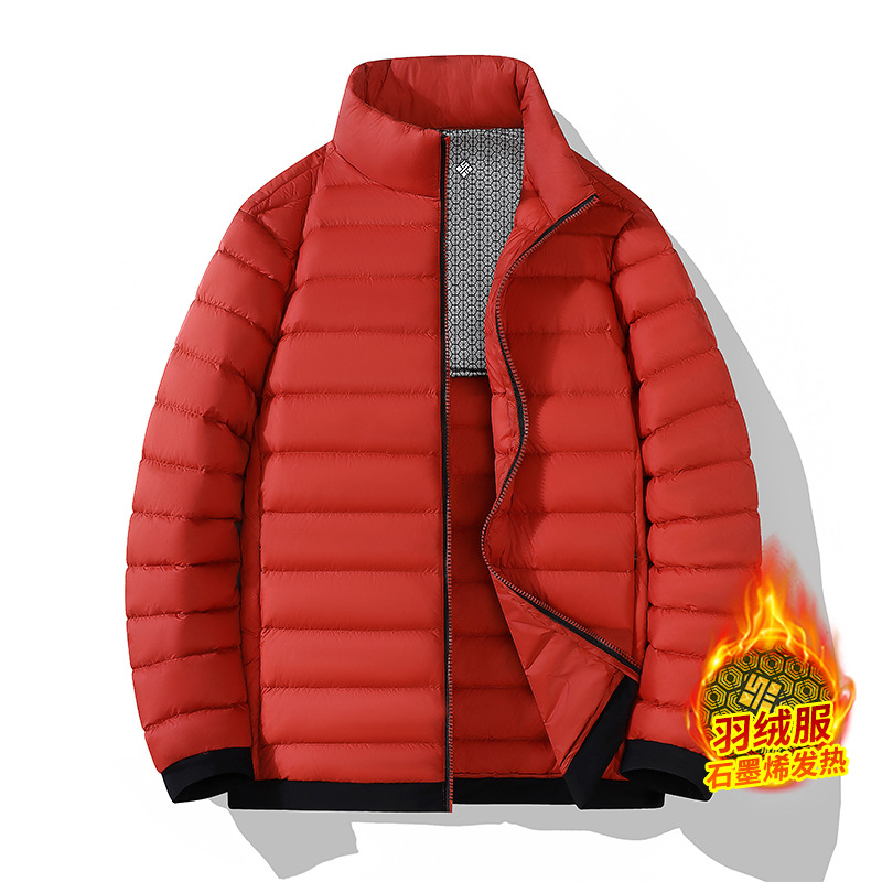 Down Jacket for Men and Women, Graphene Lightweight Cross-Border Short Stand-Up Collar Thin Lightweight Cold-Resistant 90 down Jacket