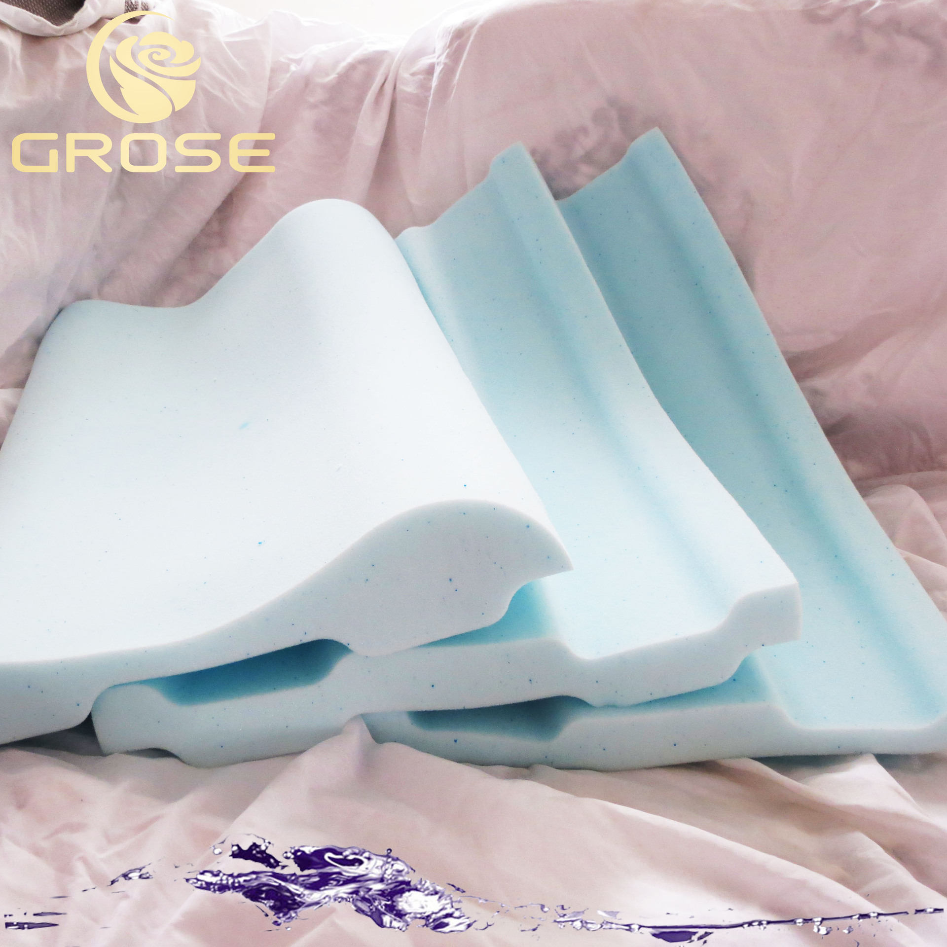 B形軟硬高低枕三層慢回彈記憶枕波浪形成人孕婦記憶棉枕頭