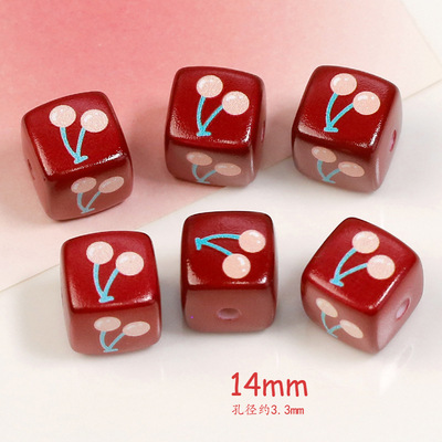 Dulces lindos dibujos animados amor cuadrado cuentas diy cadena de teléfono móvil hecha a mano accesorios de material de pulsera