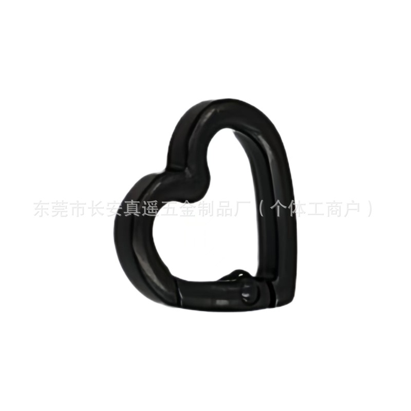 彩色弹簧扣爱心心形烤漆钥匙扣 锌合金开口弹簧圈饰品手机链|undefined