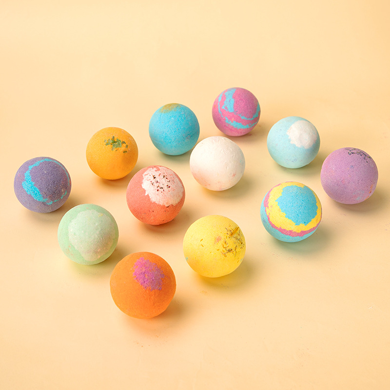 Cross-border explosive bath salt ball gift box mixed color bubble ball 60g bath essential oil bath ball hotel foot bath wholesale