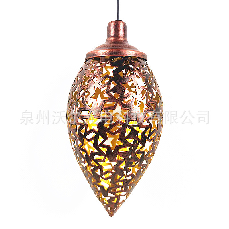 热销 LED璀璨星空 镂空太阳能水滴吊灯 户外庭院装饰花园防水IP65