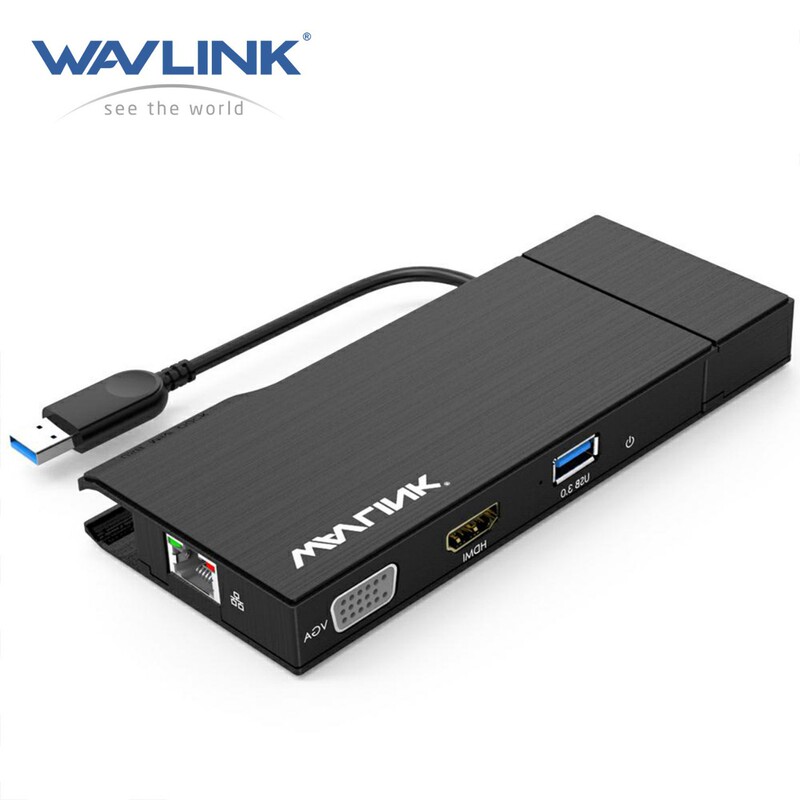 Wavlink Portable Mini Combo Docking Station, Driver-Free 4K HDMI Expansion, Gigabit Rj45 Ethernet Port