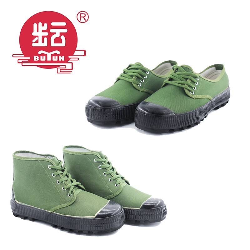 Шанхай Buyun Factory Оптовая Освободительная Обувь Большие Зубы Толстая Низ Черная Студенческая Военная Учебная Обувь Рабочая Обувь Желтые Кроссовки Резиновая Обувь