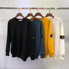 石島クロスボーダー石欧米高街丸襟プルオーバー長袖tシャツゆったりとしたカップルの腕章