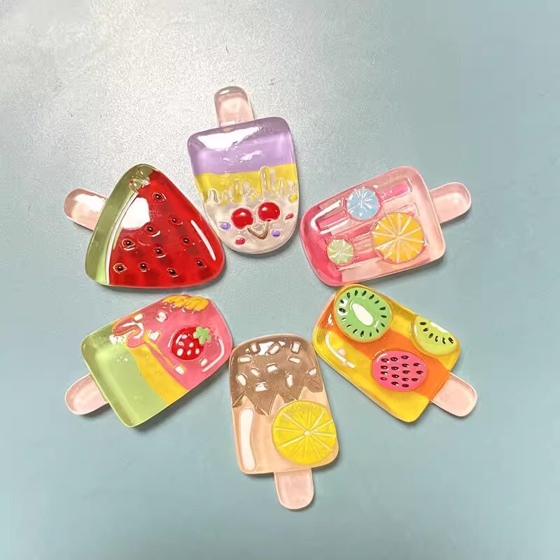 氷透明フルーツアイスクリーム食品とおもちゃ漫画手作り diy クリーム接着剤樹脂小物ヘアピンジュエリー材料パッケージ|undefined