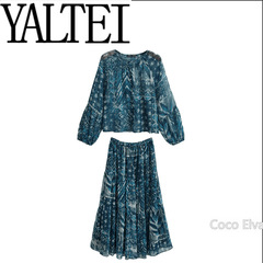 YALTEI春の新型婦人服欧米風フランス風ファッションデザイン金属色線プリントブラウス2459806