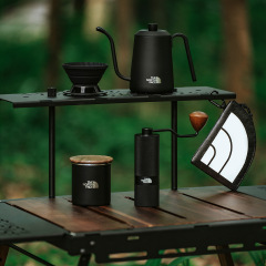 新品IGTコンビネーションテーブル多機能ポータブル2ユニット折りたたみテーブルアウトドア黒化キャンプ風置物テーブル