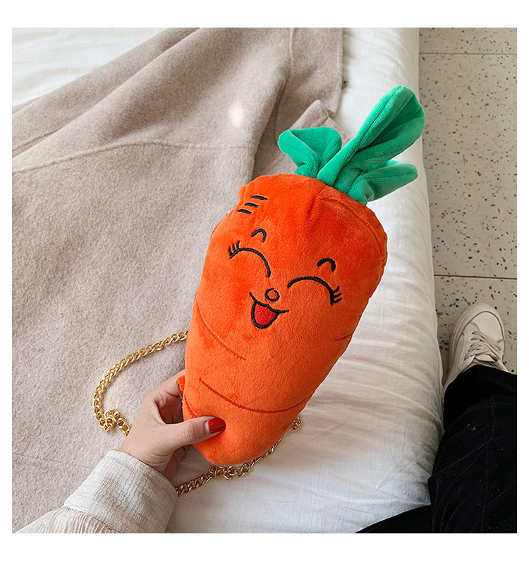 Cute Carrot Shoulder Messenger Plush Bag Wholesale Nihaojewelry display picture 47