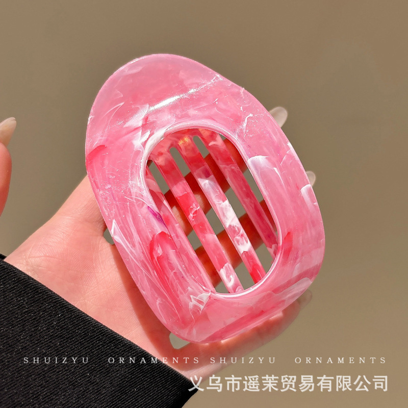 鲍鱼抓夹女圆形扁平后脑勺盘发夹不硌头扎发弧形马尾夹发卡发饰品|undefined