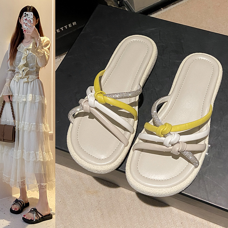 Teh3801 Soft Sole Two-Way For Women 2025 New Summer Outdoor Comfortable Fairy Style Sandals To Match Dresses_voghion.com