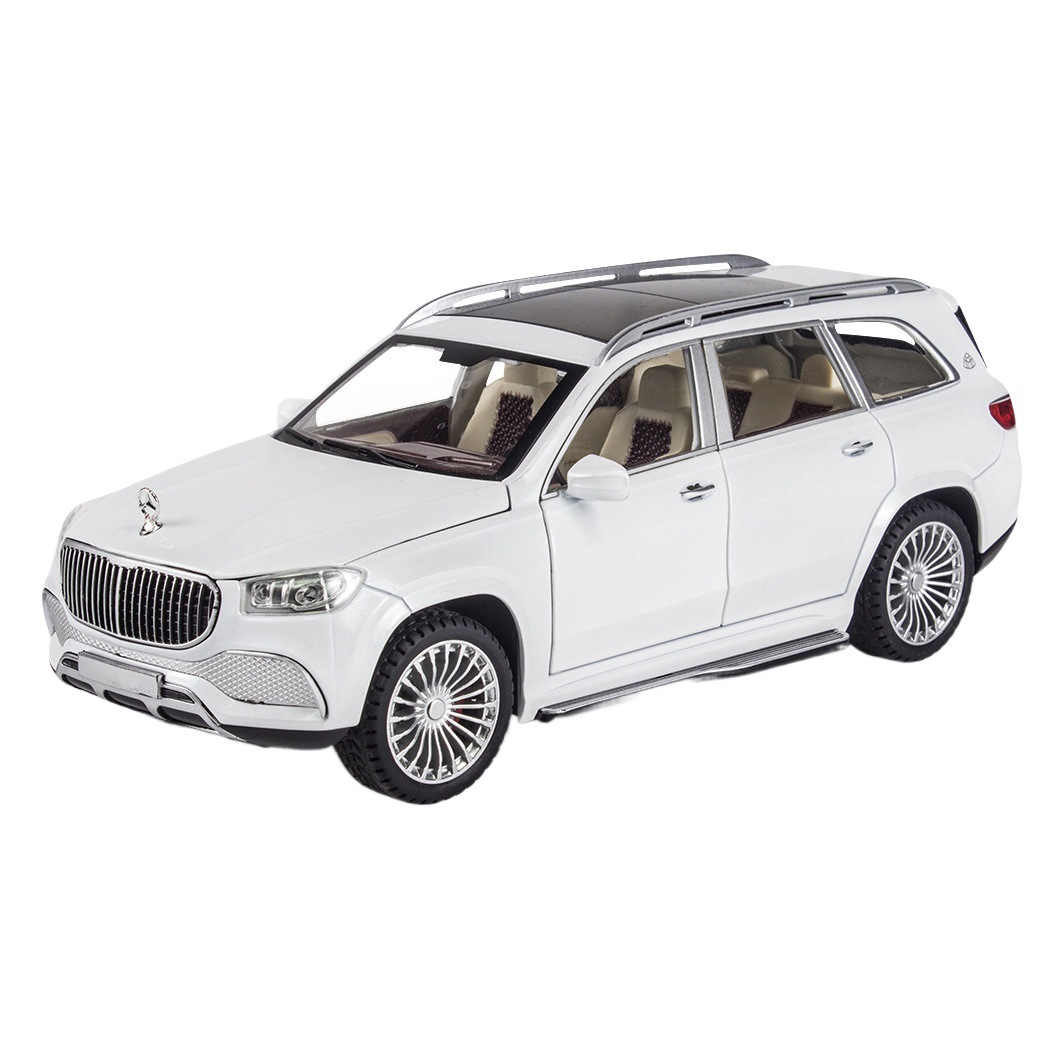 1:24 Mercedes-Benz Maybach GLS600 acabado simulación de aleación modelo de coche sonido y luz niño coche de juguete